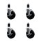 Service Caster 5'' Hard Rubber Swivel 1-1/2'' Expanding Stem Caster Set with Brake, 4PK SCC-EX20S514-HRS-TLB-112-4 - alternate 1